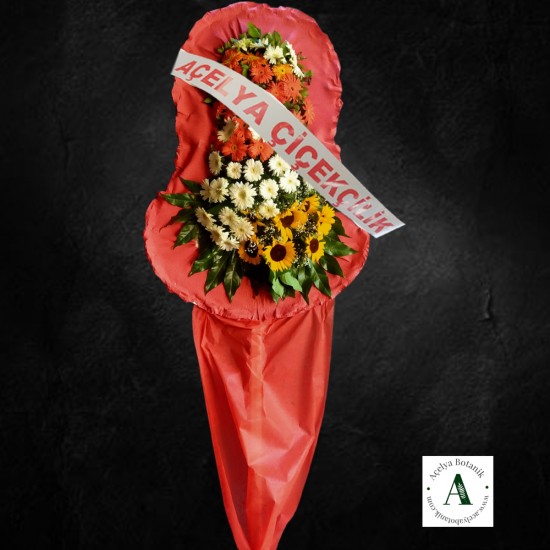 Ayçiçek ve Gerberalı Düğün&Açılış İçin Çelenk