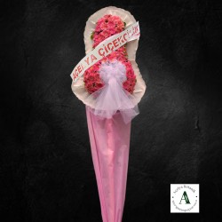 Pembe Gerberalı Düğün&Açılış İçin Çelenk