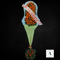 Turuncu Cinyalı Düğün&Açılış İçin Çelenk