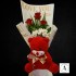 Peluş Ayıcıklı 3'lü Gül Buketi