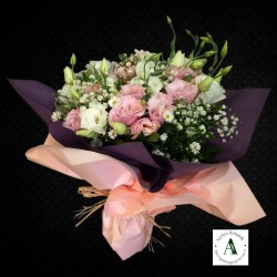 Pembe, Beyaz Lisyanthus Buketi