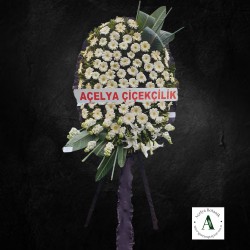 Beyaz Gerberalı Cenaze Çelengi